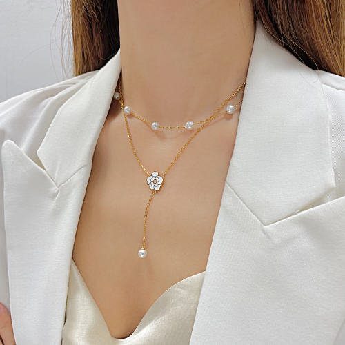Wholesale Stainless Steel Y-Shaped Pearl Necklace
