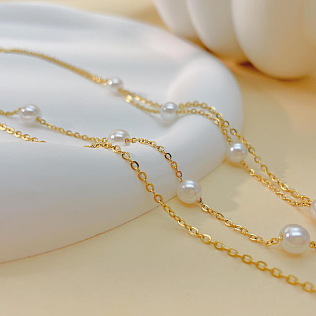 Wholesale Stainless Steel Y-Shaped Pearl Necklace
