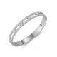Wholesale Stainless Steel Paperclip Design CZ Bangles
