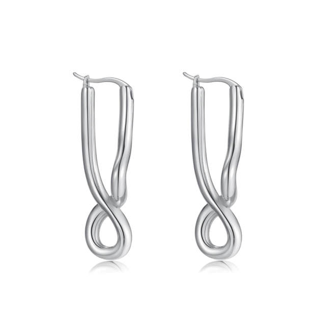 Wholesale Stainless Steel Women Infinite Hoop Earrings