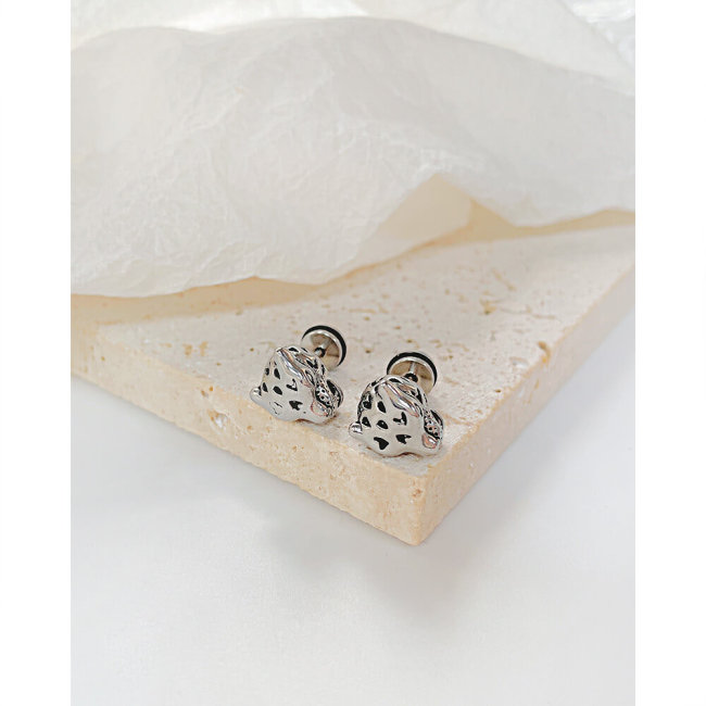 Wholesale Stainless Steel Leopard Head Earrings