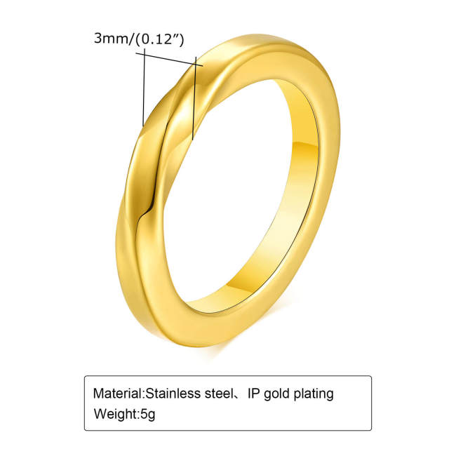 Wholesale Stainless Steel 3mm Möbius Ring