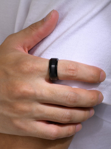 Wholesale Tungsten Men's Black Ring