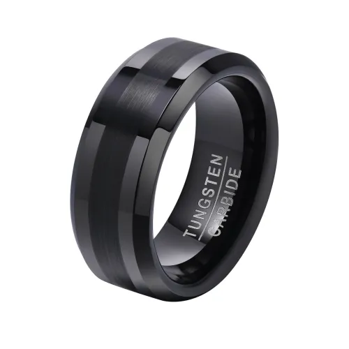 Wholesale Tungsten Men's Black Ring