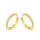 Wholesale Stainless Steel CNC Set Clear CZ Hoop Earrings