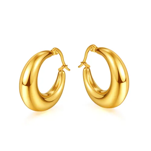 Wholesale Stainless Steel Thick C Hoop Earrings