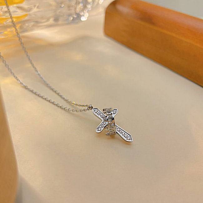 Wholesale Stainless Steel Cross & Crown Pendant Necklace