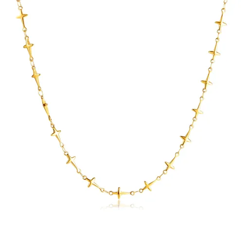 Wholesale Stainless Steel Gold Cross Link Chain Necklace
