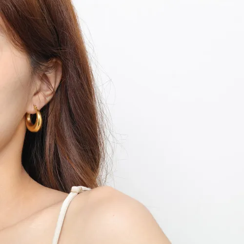 Wholesale Stainless Steel Thick C Hoop Earrings