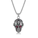 Wholesale Stainless Steel Skull Pendant with Red CZ