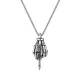 Wholesale Stainless Steel Skeleton Vertical Middle Finger Pendant