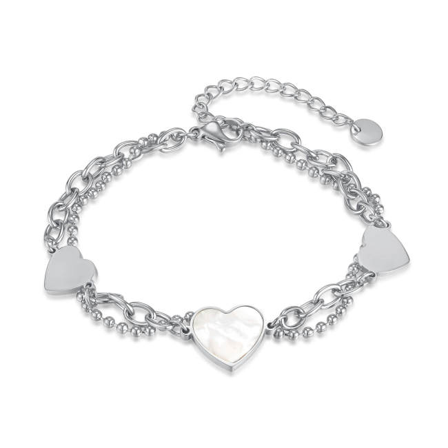 Wholesale Stainless Steel Heart Chain Niche Bracelet