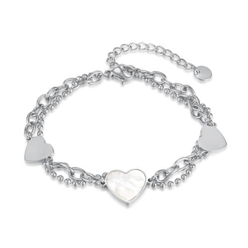 Wholesale Stainless Steel Heart Chain Niche Bracelet