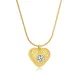 Wholesale Stainless Steel Heart CZ Snake Chain Necklace