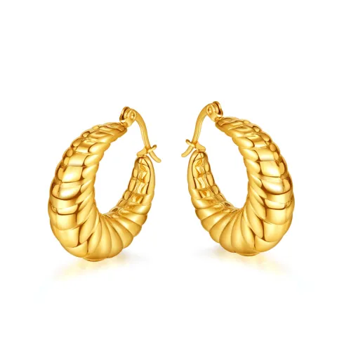 Wholesale Stainless Steel Chunky Screw Hoop Earrings