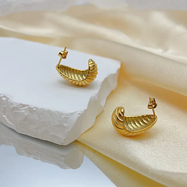 Wholesale Stainless Steel Chunky Drop Threaded Earrings