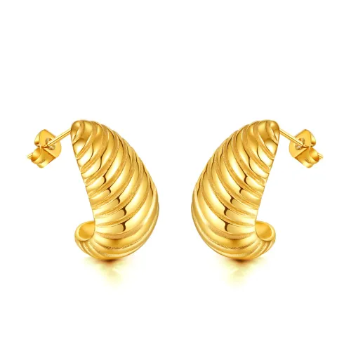 Wholesale Stainless Steel Chunky Drop Threaded Earrings
