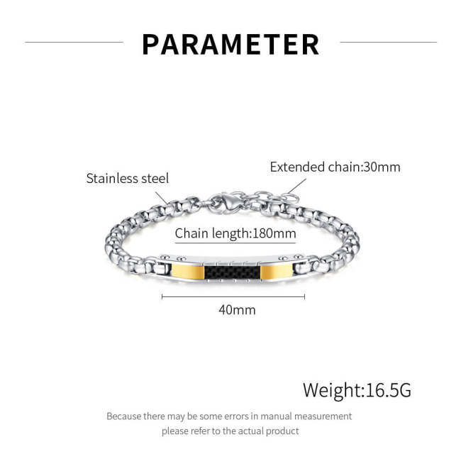 Wholesale Stainless Steel Box Chain Bracelet for Men