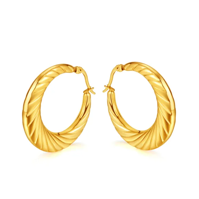 Wholesale Stainless Steel Graduated Twisted Hoop Earrings