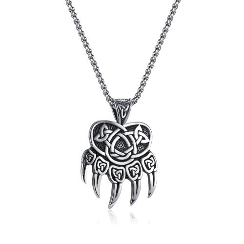Wholesale Stainless Steel Celtic Knot Bear Paw Pendant