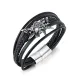 Wholesale Stainless Steel Multi-layer Pirate Leather Bracelet