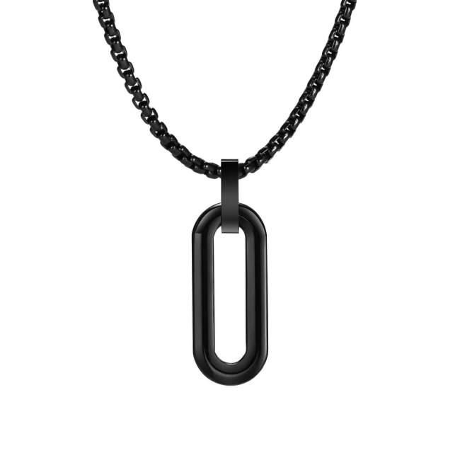 Wholesale Stainless Steel Men Paperclip Pendant Necklace
