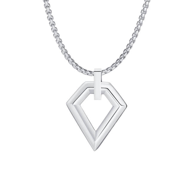 Wholesale Stainless Steel Men'S Diamond Shape Pendant