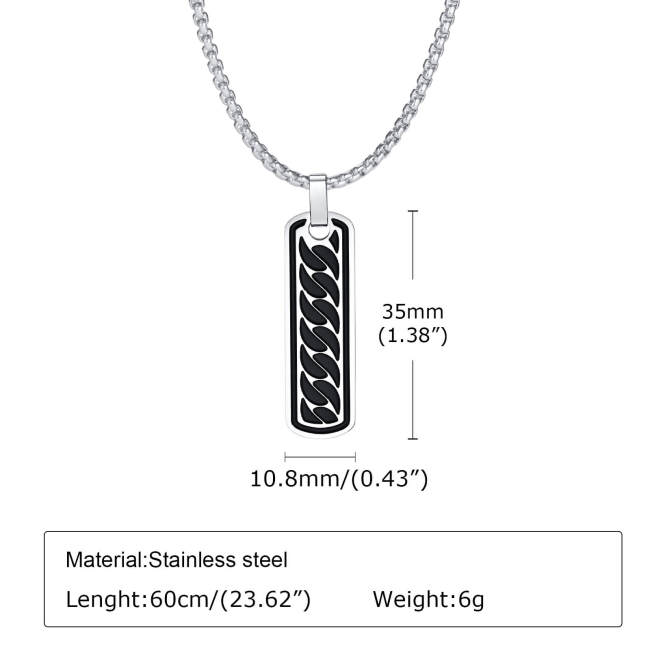 Wholesale Stainless Steel Cuban Chain Texture Pendant