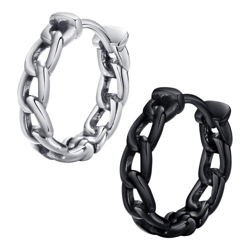 Wholesale Stainless Steel Curb Chain Huggie Earrings