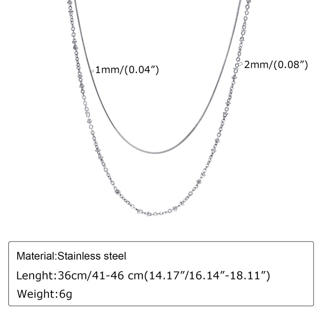 Wholesale Stainless Steel Double Layered Niche Necklace