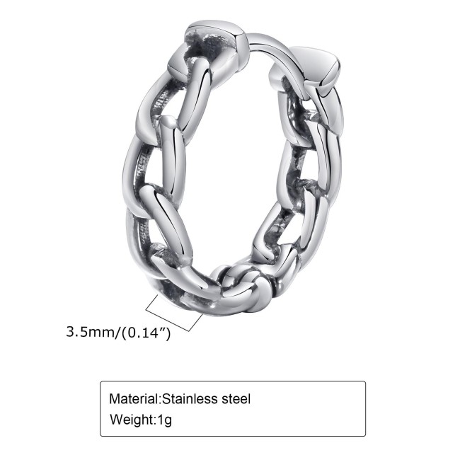 Wholesale Stainless Steel Curb Chain Huggie Earrings