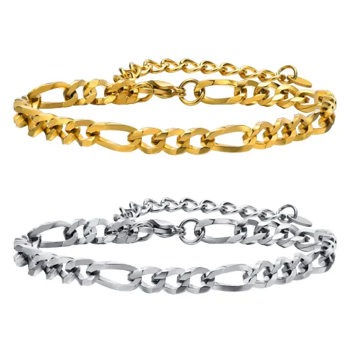 Wholesale Stainless Steel Mens Figaro Chain Bracelet