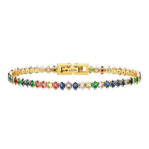 Wholesale Stainless Steel Colorful Horse Eye CZ Bracelet