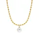 Wholesale Stainless Steel Oval Bead Chain Necklace with Pearl