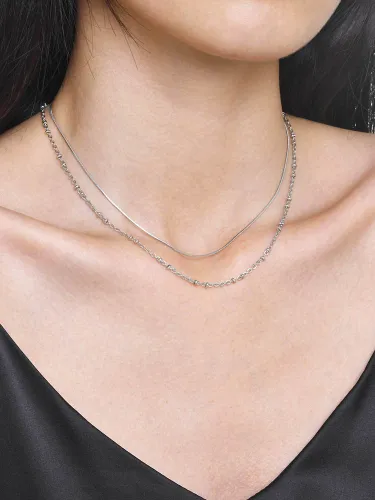 Wholesale Stainless Steel Double Layered Niche Necklace