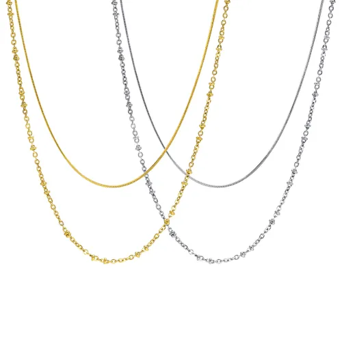 Wholesale Stainless Steel Double Layered Niche Necklace