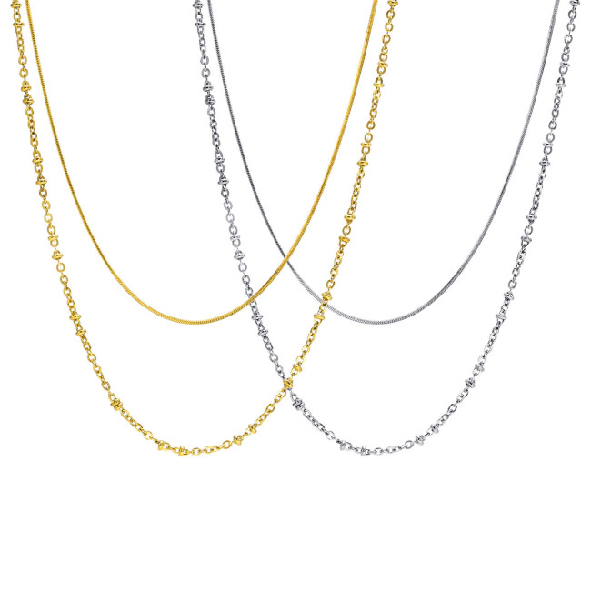 Wholesale Stainless Steel Double Layered Niche Necklace