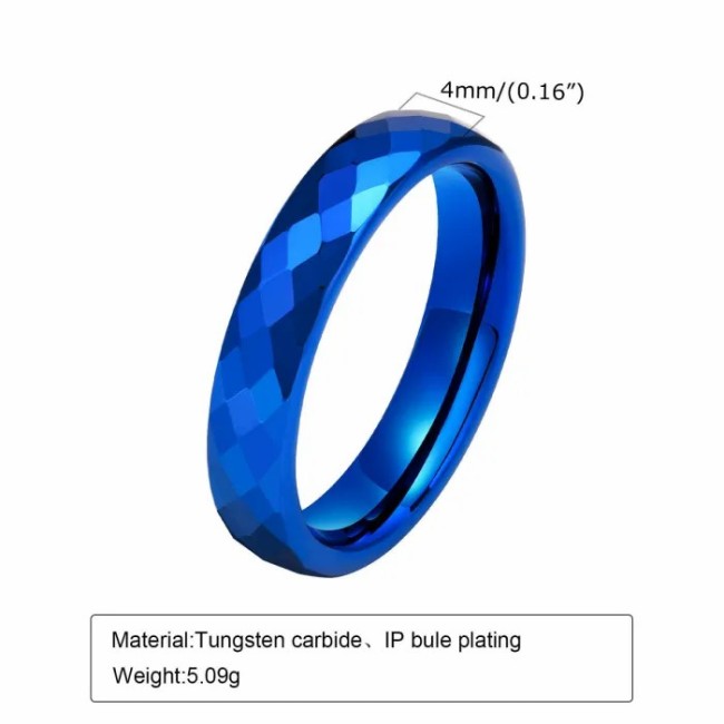 Wholesale 4mm Diamond Cut Tungsten Ring