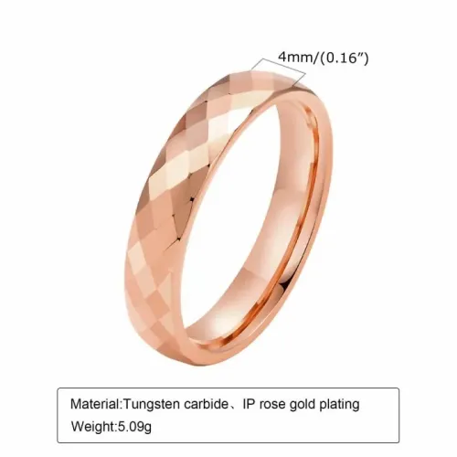 Wholesale 4mm Diamond Cut Tungsten Ring