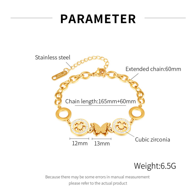 Wholesale Stainless Steel Elegant Butterfly Bracelet