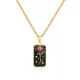 Wholesale Stainless Steel Flower Square Pendant with CZ