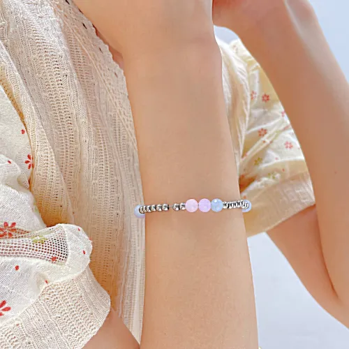 Wholesale Stainless Steel Beads & Stone Bracelet