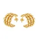 Wholesale Stainless Steel Triple Beaded Hoop Earrings