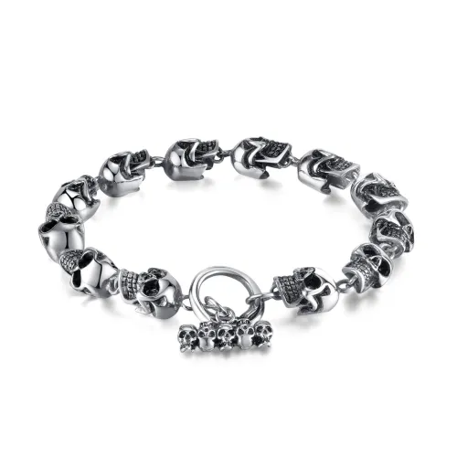 Wholesale Stainless Steel Skulls Link Chain Bracelet