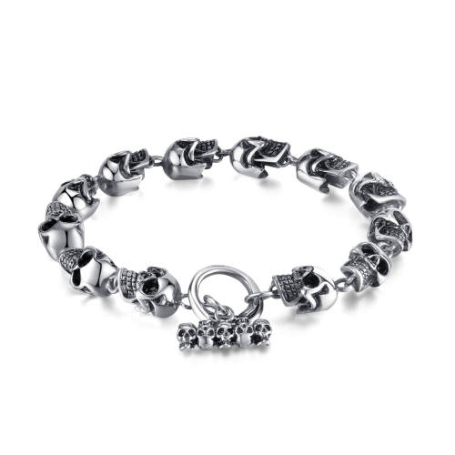Wholesale Stainless Steel Skulls Link Chain Bracelet