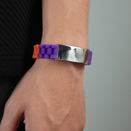 Wholesale Stainless Steel and Silicone Personalized Strap Bracelet