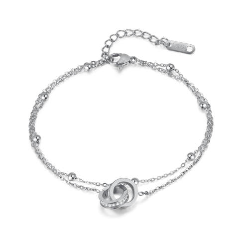 Wholesale Stainless Steel Interlocking Ring Bracelet