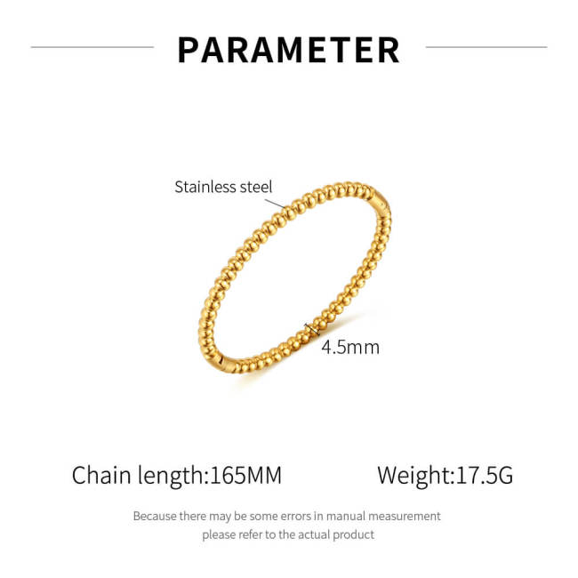 Wholesale Stainless Steel Gold Beads Bangle