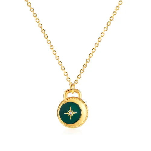 Wholesale Stainless Steel Eight-Point Star Circle Pendant