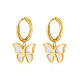 Wholesale Stainless Steel Shell Butterfly Hoop Earrings